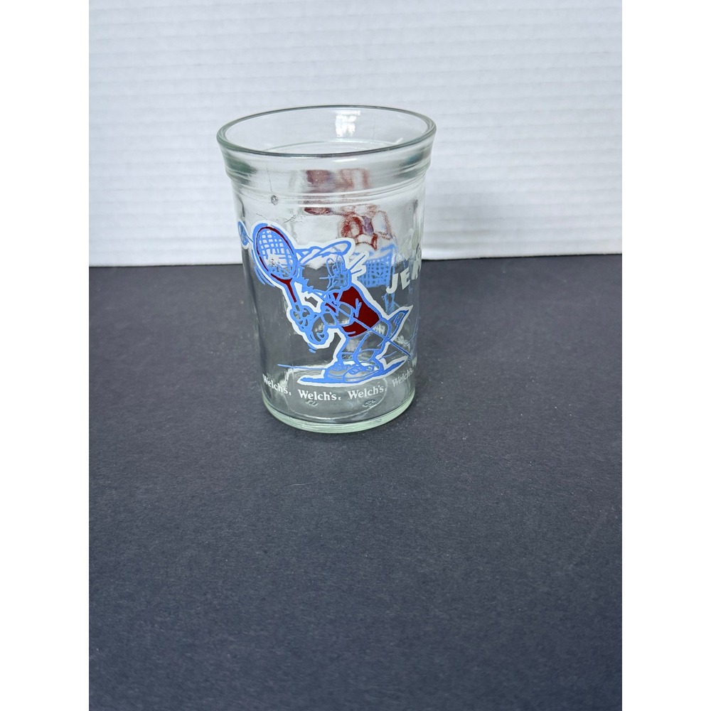 Vintage 1991 Welchs Tom and Jerry Tennis Jelly Jar Glass Collectible 90s
